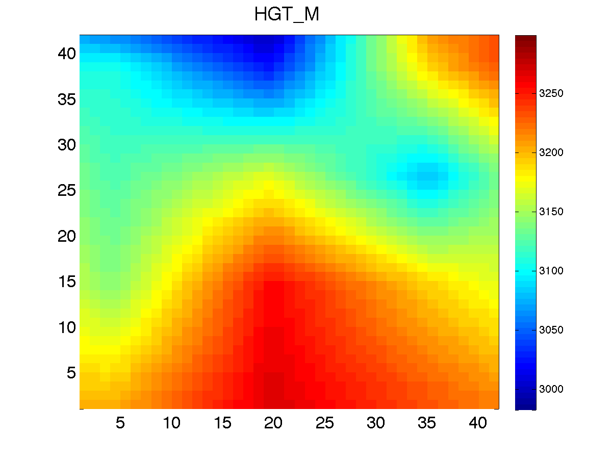 The low resolution elevation data (30") data interpolated to the atmospheric grid
